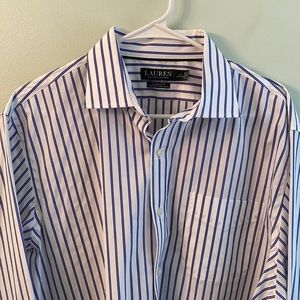 2/$32 Lauren Ralph Lauren white/ navy stripes shirt